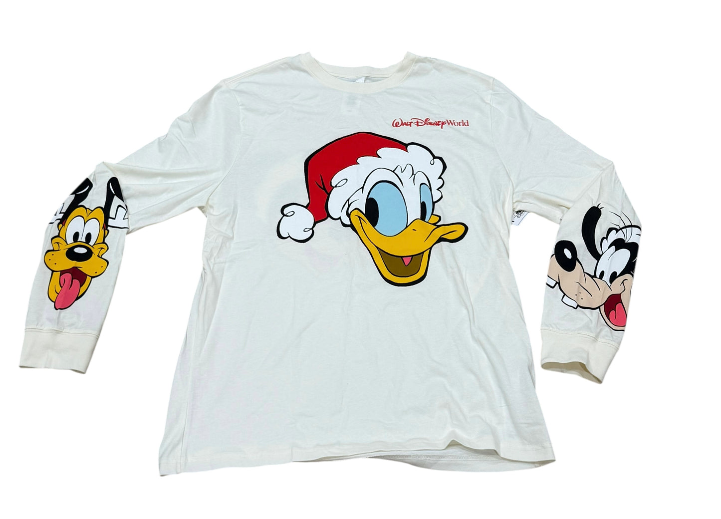 Walt Disney World Santa Donald, Mickey, Goofy, Pluto Long Sleeve Shirt