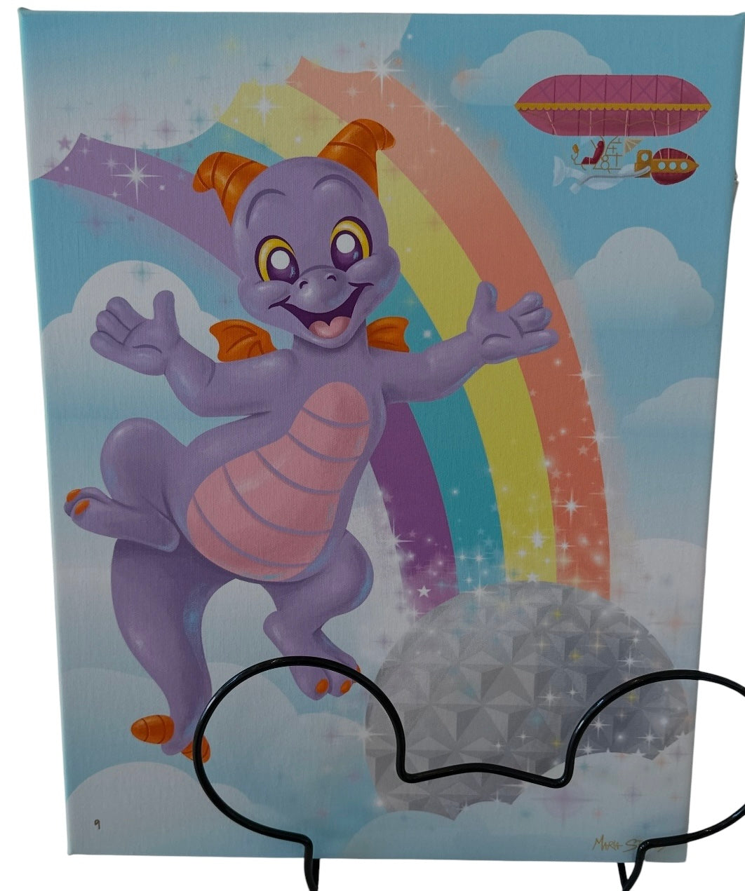Disney Figment Rainbow Spaceship Earth Maria Stuckey Wrapped Canvas 7 up to 95
