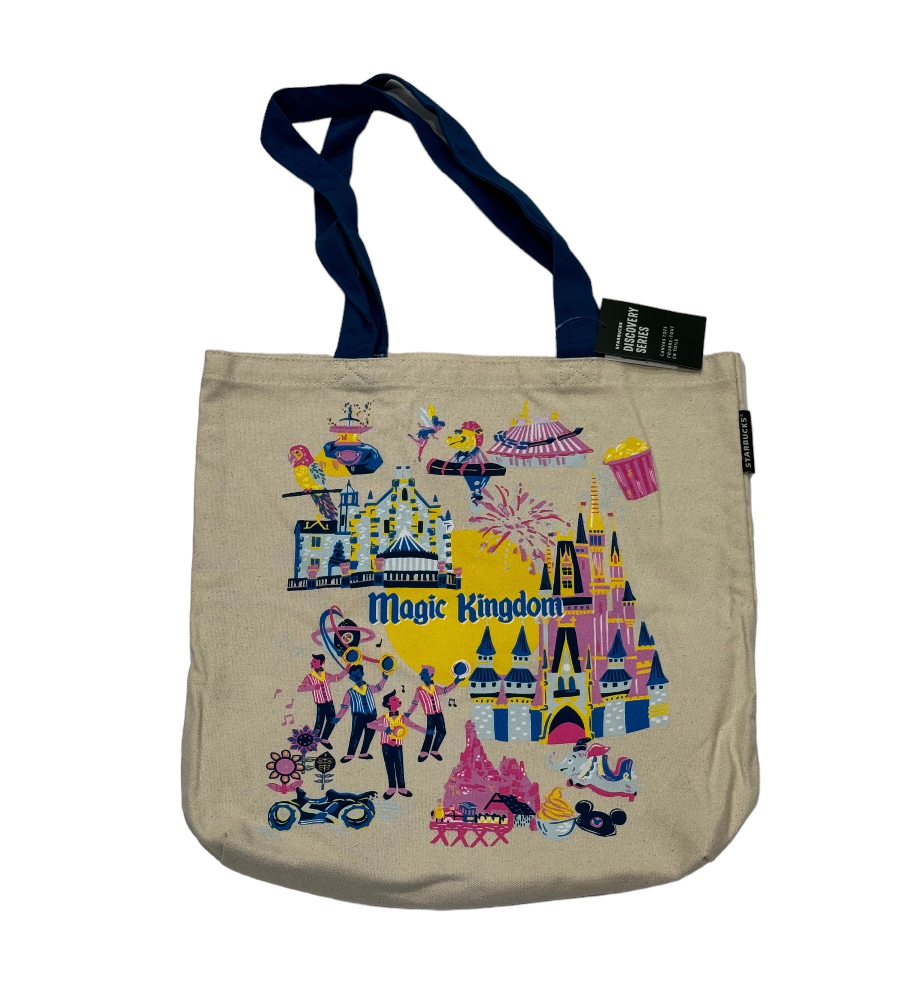 Walt Disney World Magic Kingdom Starbucks Canvas Tote Bag 2024 World of Treasures