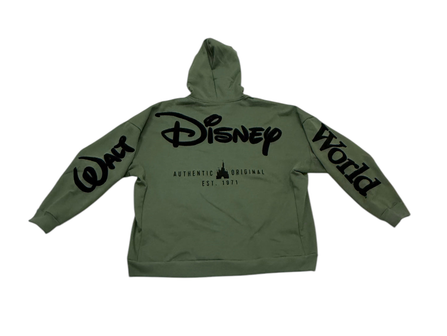 Walt Disney World Castle Zip Up Hoodie-Olive Green