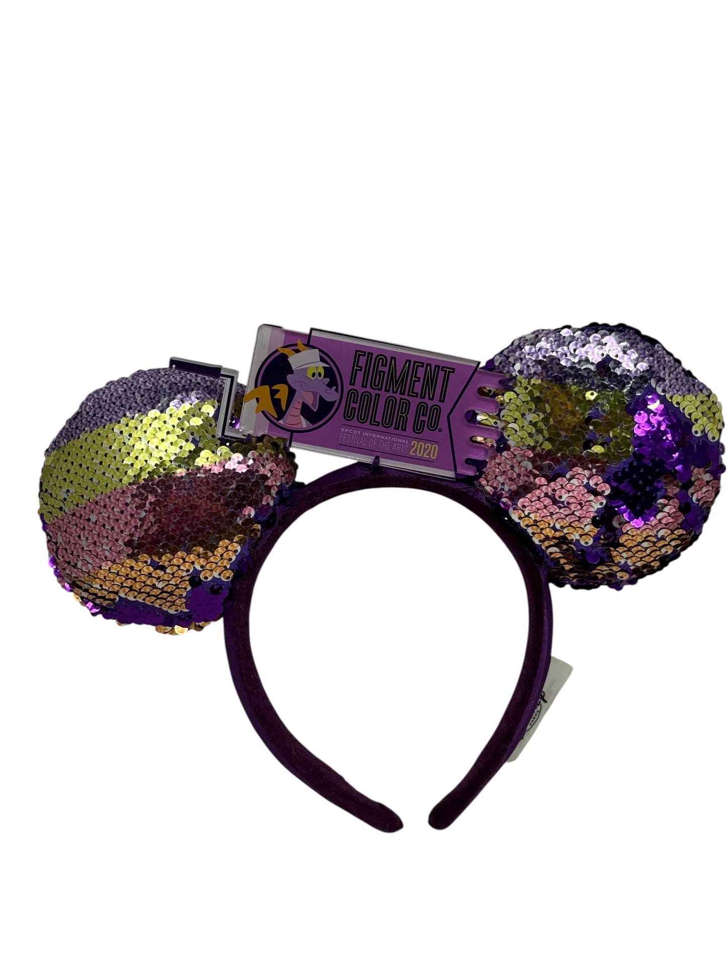 Disney Epcot Festival of Arts Figment Sequin Ears Headband