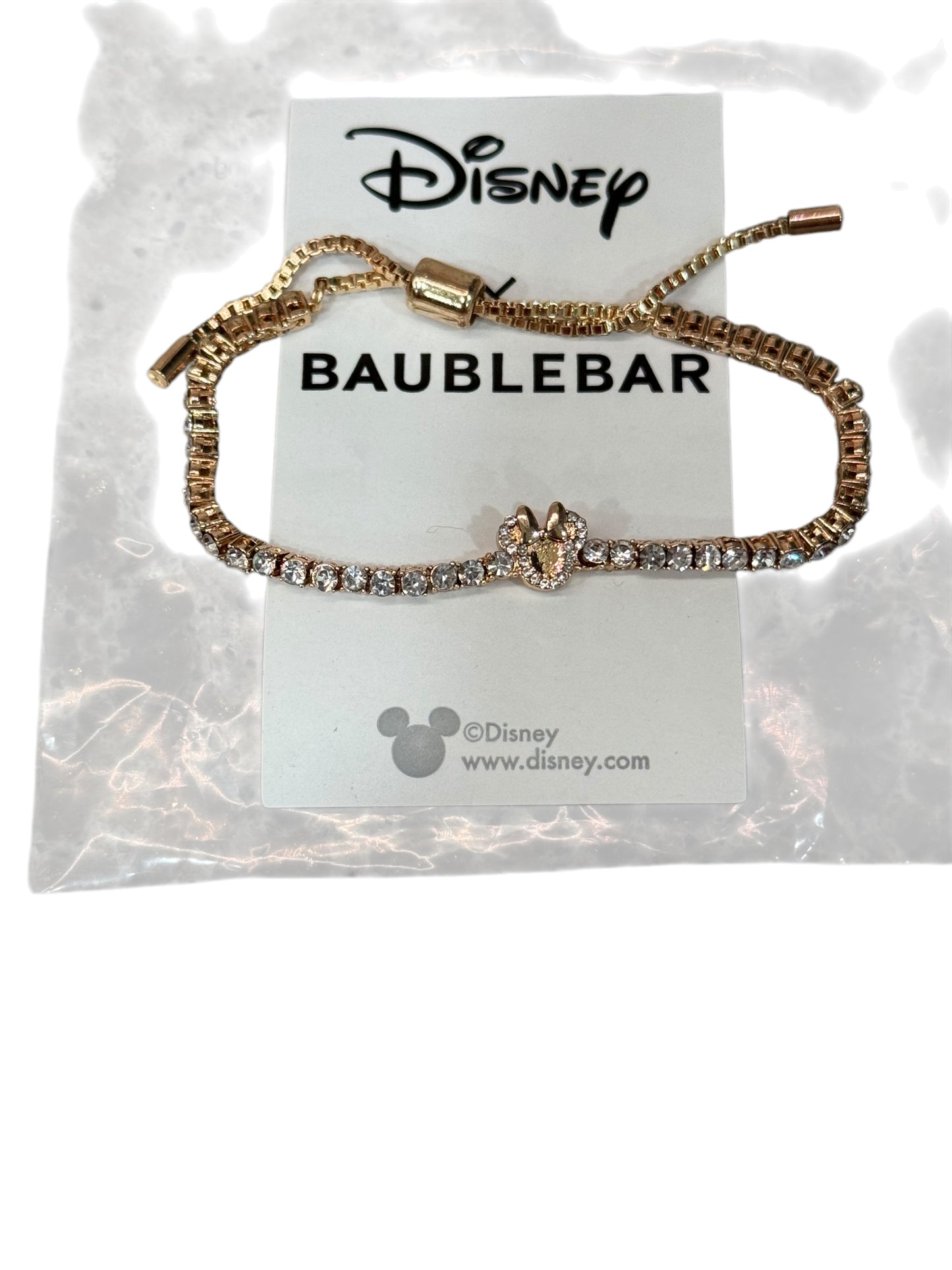 Disney X Baublebar Mickey Crystal Gold Bolo Bracelet