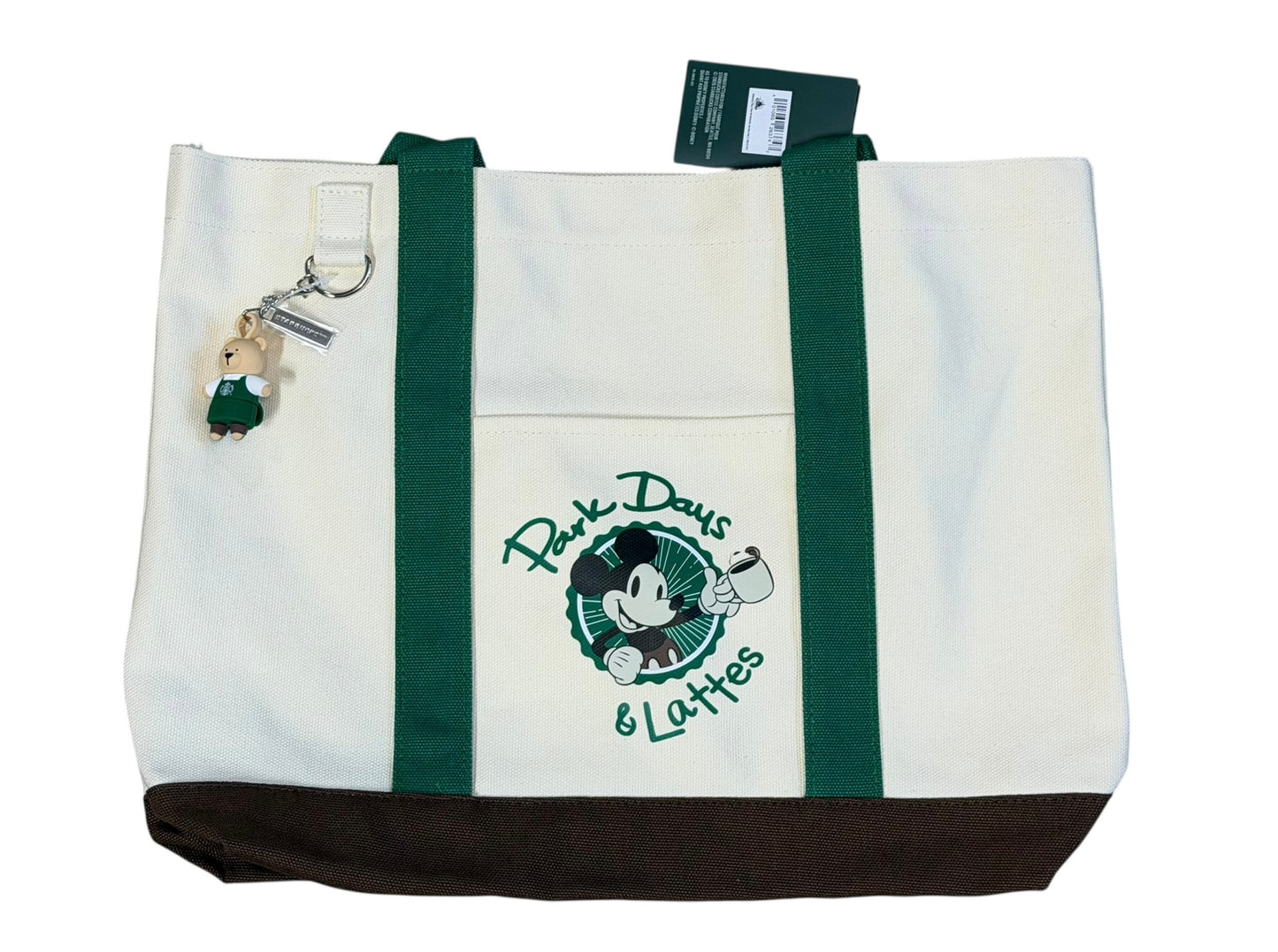 Disney Park Days & Lattes Starbucks Tote Bag Mickey with charm