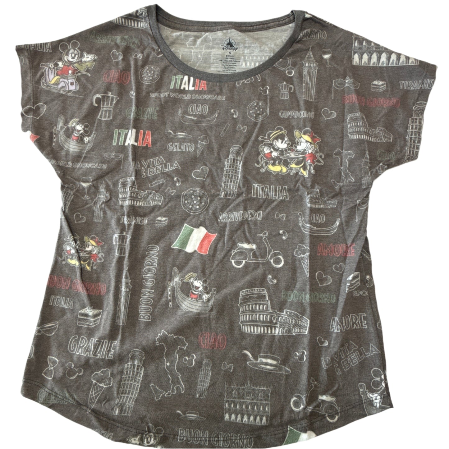 Disney Epcot World Showcase Italy Ciao Mickey & Minnie Shirt - Small