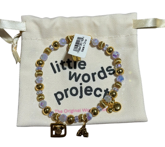 Walt Disney World Logo Beaded Bracelet Little Words Project-Purple Trunk Show Exclusive