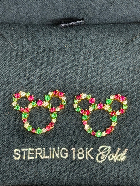 Disney Mickey Christmas Crislu Earrings