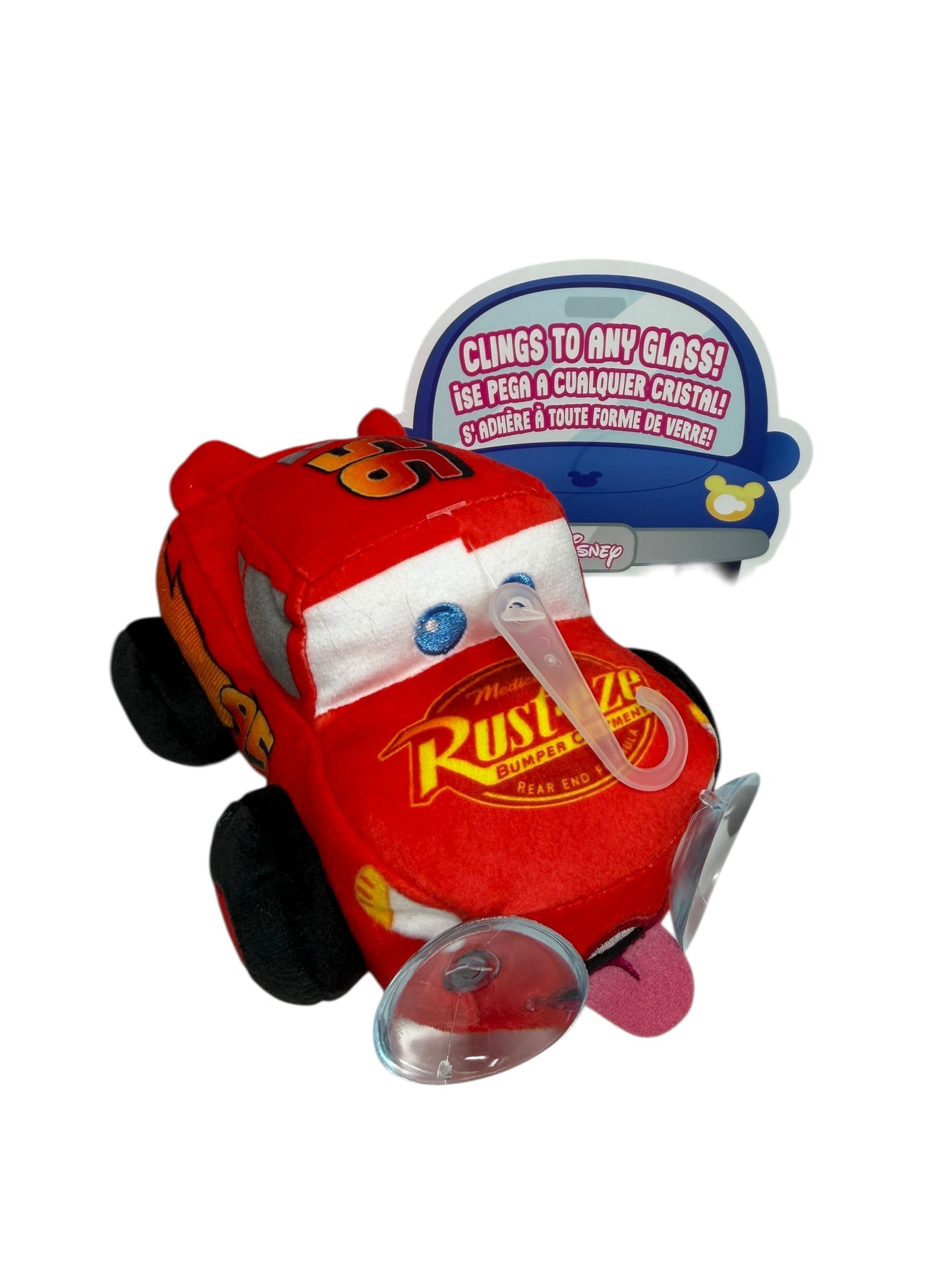 Disney Pixar Cars Lightening McQueen Plush Suction Cup Glass