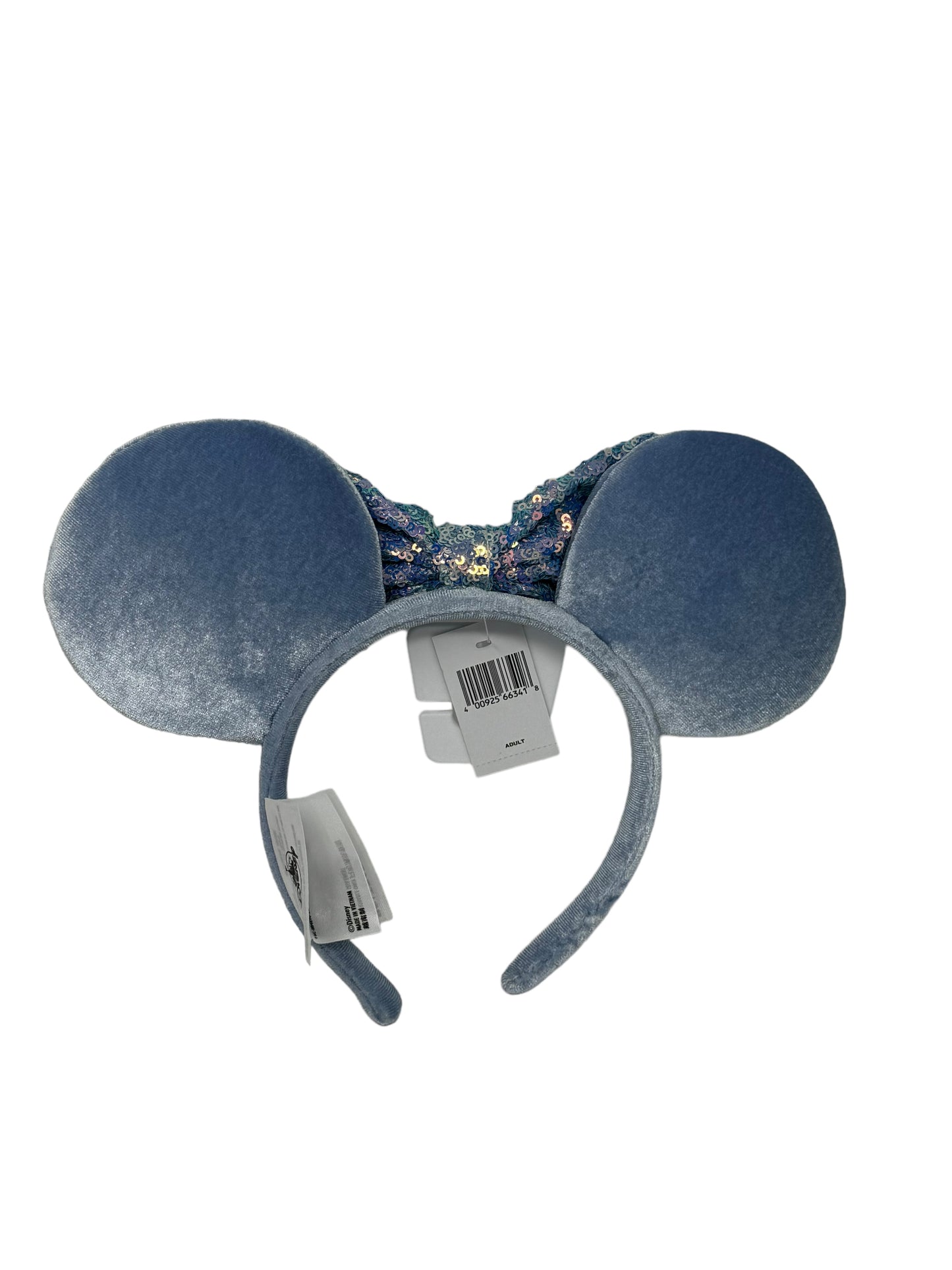 Disney Parks Cornflower Blue Velvet Sequin Minnie Ear Headband