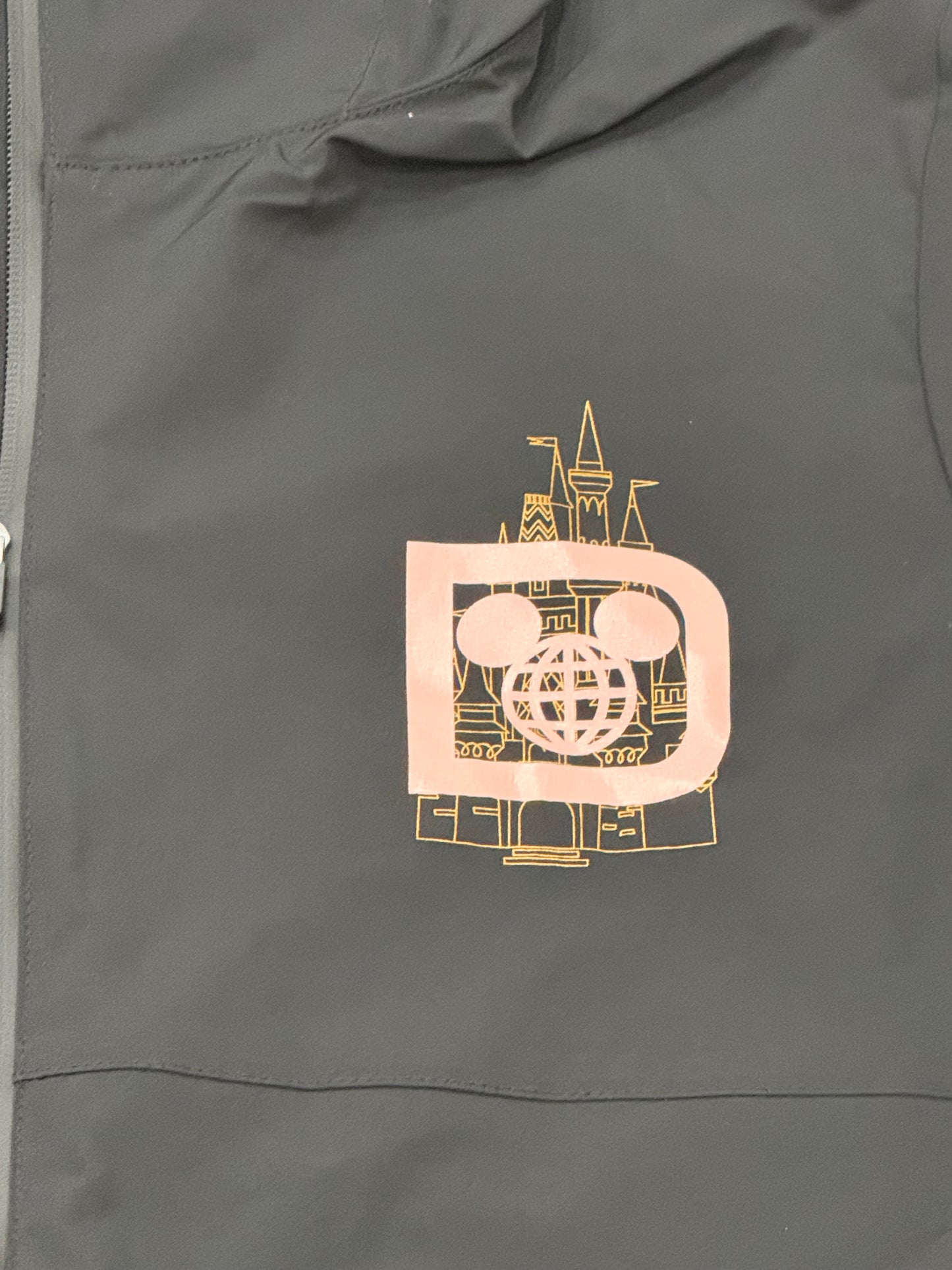 Walt Disney World Black Gold Castle Raincoat Jacket