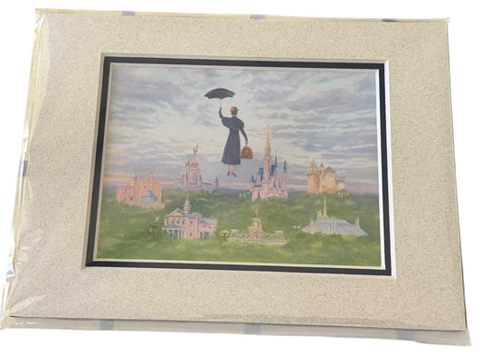 Disney 4 Parks Icon Mary Poppins Matted Print-Up Above Rosemary Begley