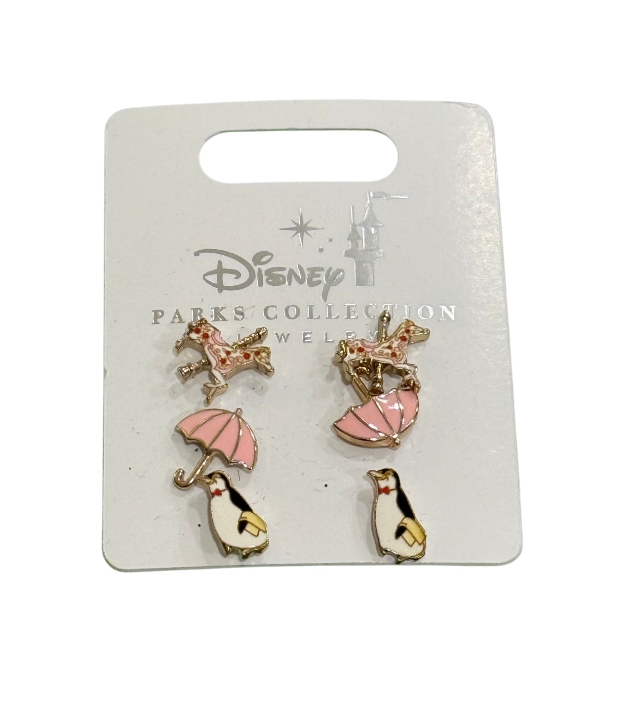 Disney Mary Poppins Earrings Set-Carousel Horse, Topper, Umbrella