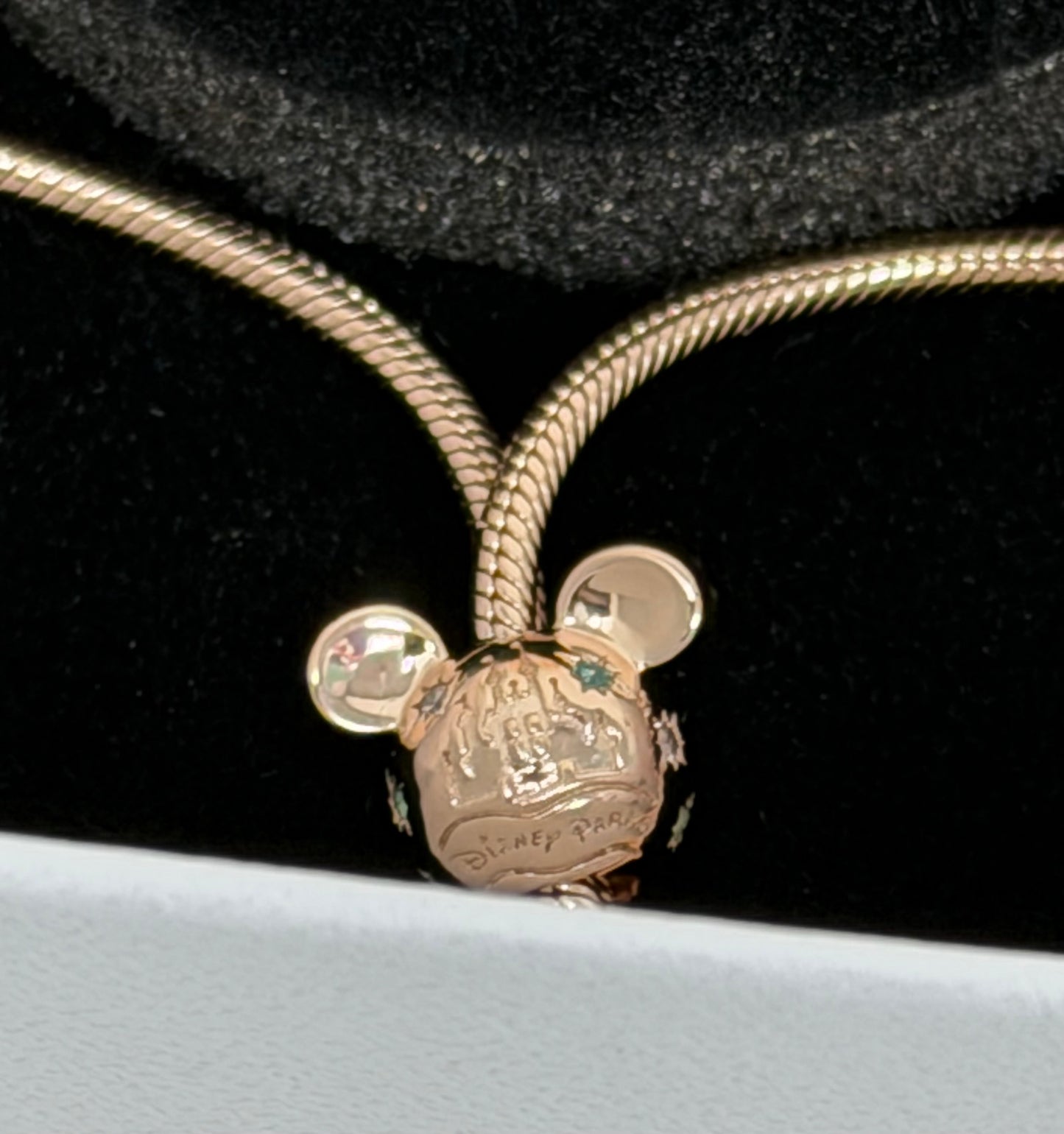 Disney Mickey Castle Pandora Bolo Bracelet Rose Gold