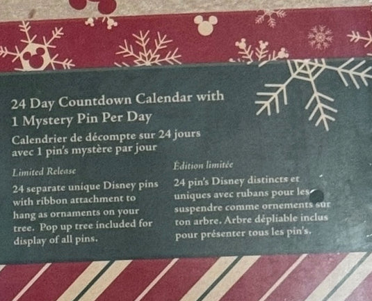 Disney Christmas Ornament Countdown Calendar 24 Pins