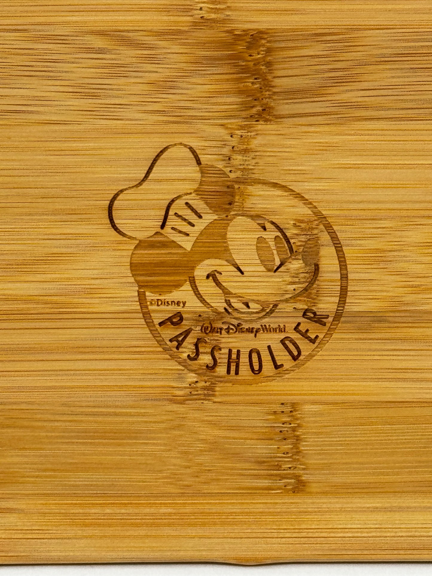 Disney Mickey Passholder Bamboo Cutting Cheese Board