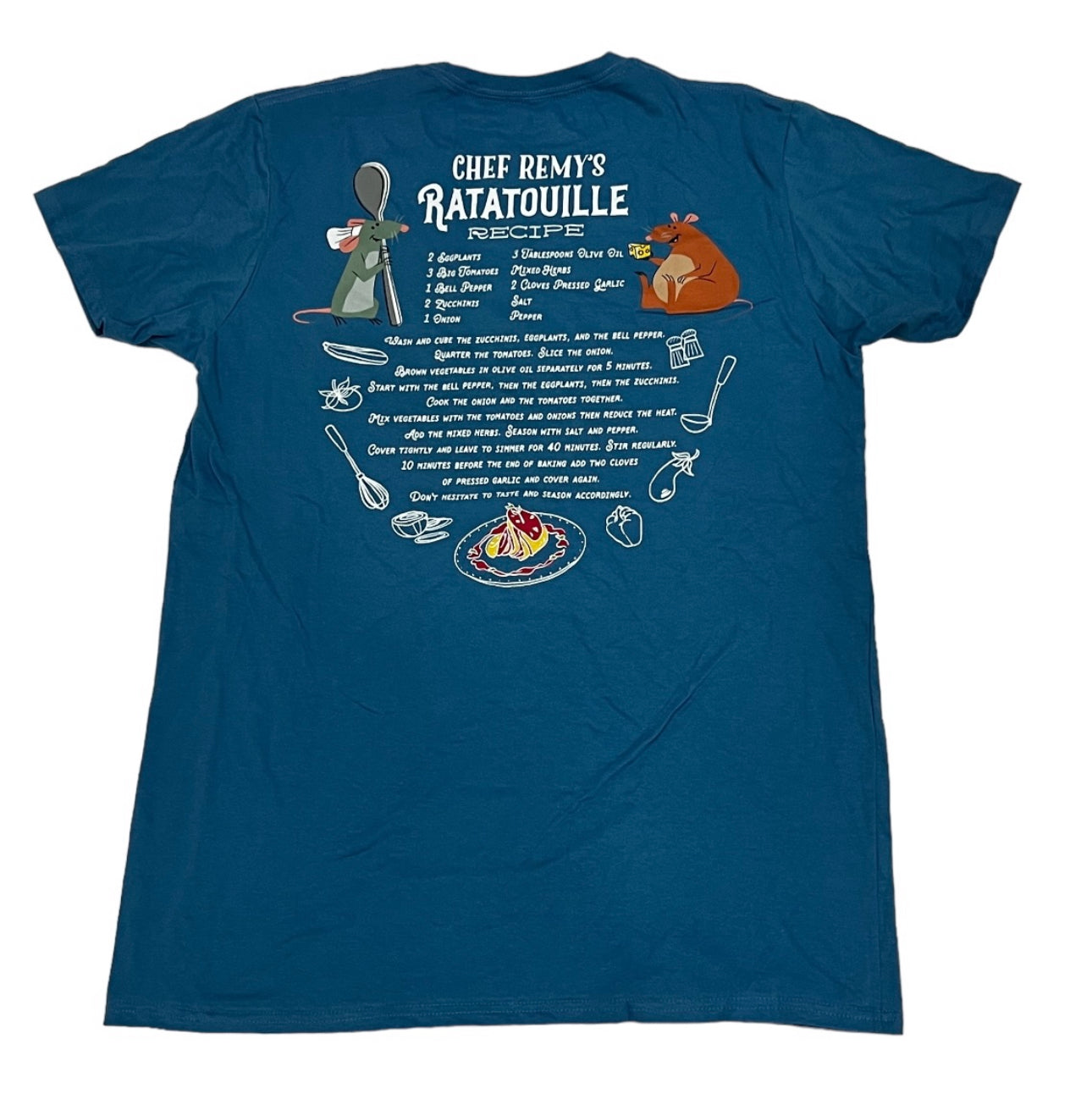 Disney Epcot France Chef Remy Ratatouille Recipe Shirt