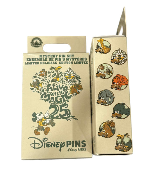 Disney Animal Kingdom 25th Anniversary Mystery Pin Box-2 Random Pins