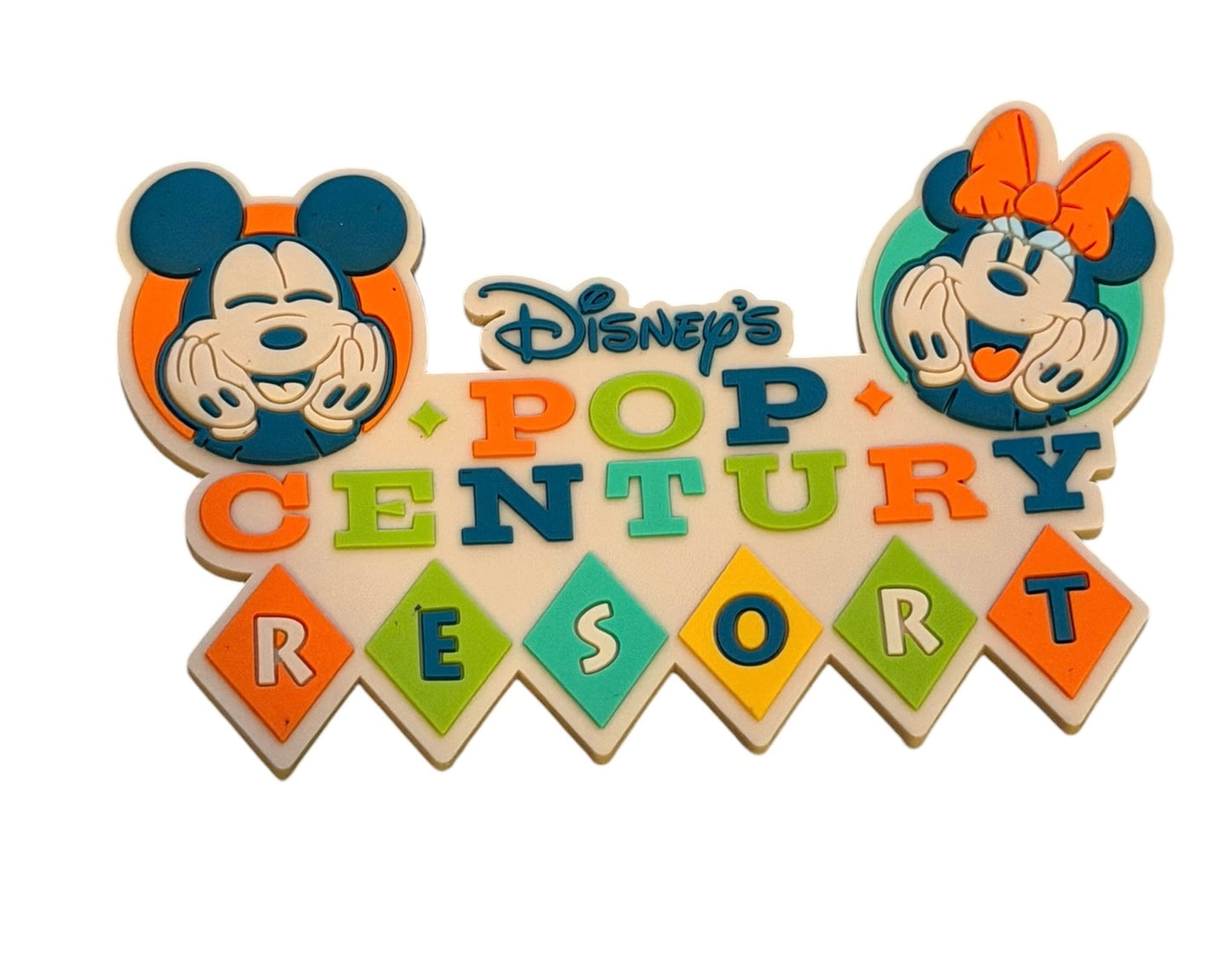 Disney Pop Century Resort Rubber Magnet-Mickey & Minnie