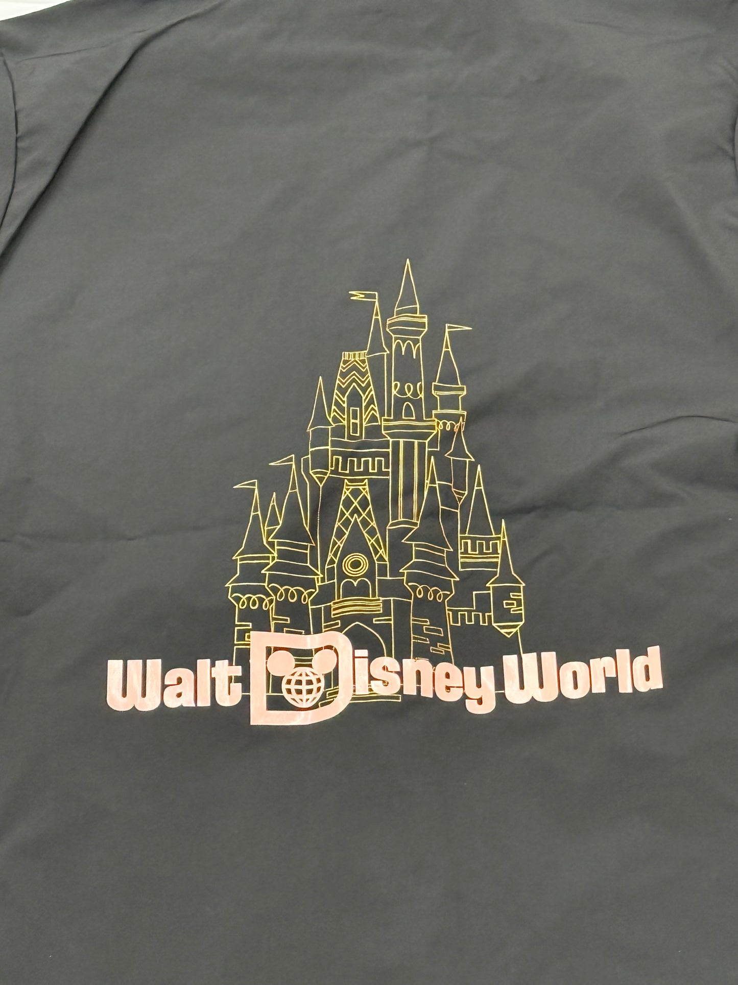 Walt Disney World Black Gold Castle Raincoat Jacket