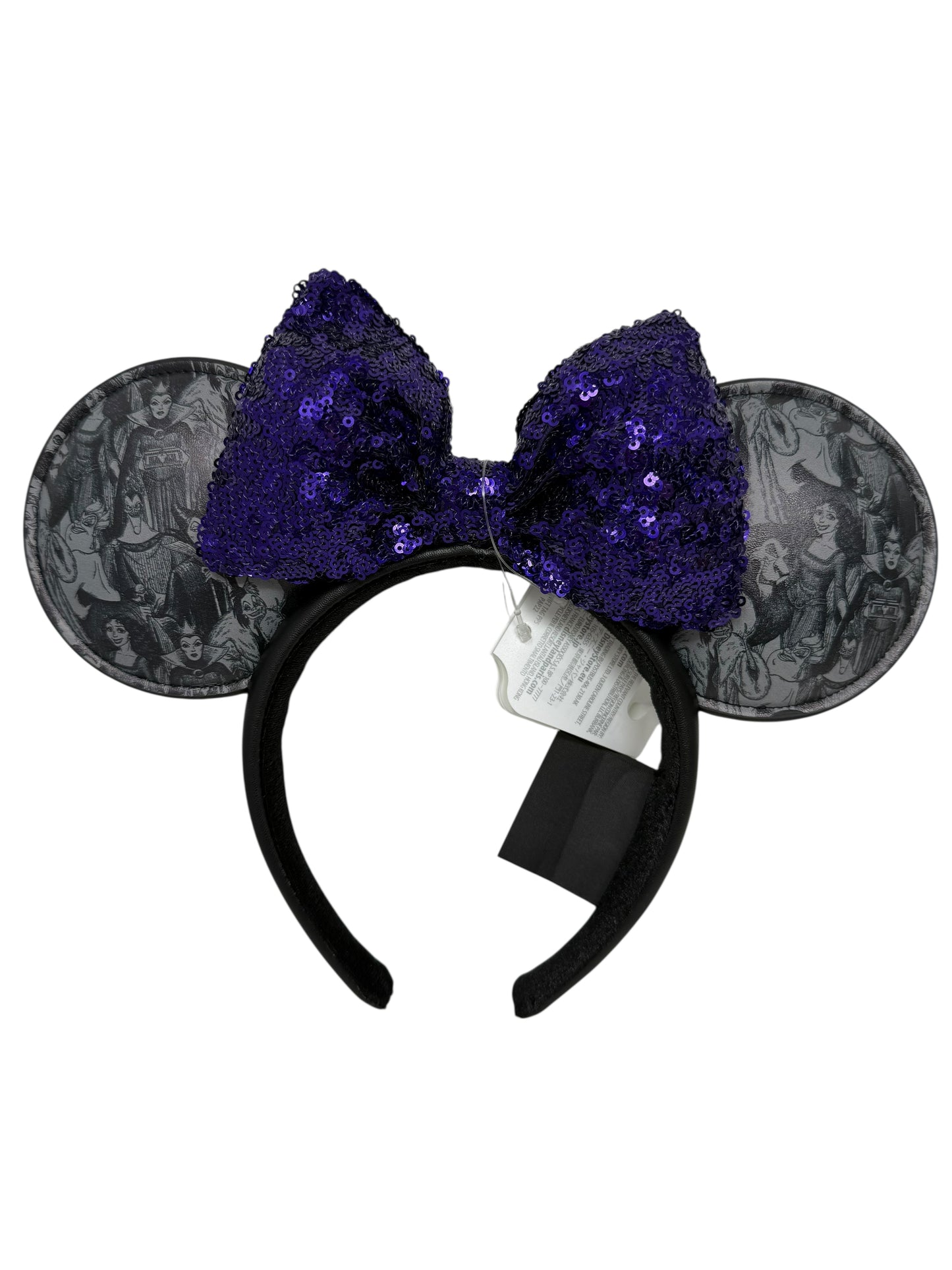 Disney Villains Minnie Ears Headband Purple Bow All Over Print