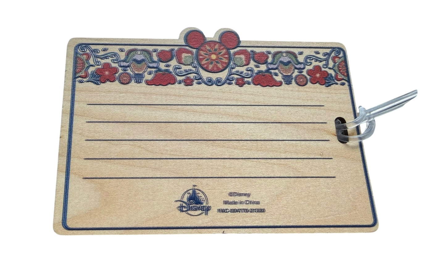 Disney Epcot Norway World Showcase Luggage Tag-Wooden