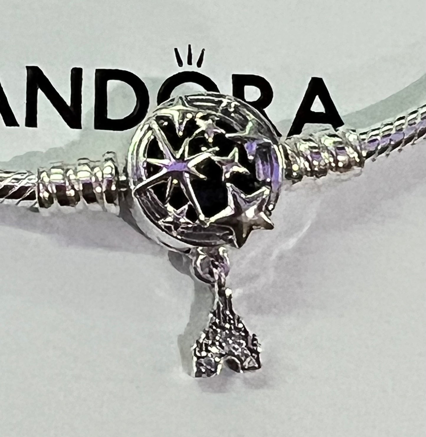 Disney Parks Castle with Pixie Dust Clip Pandora Snake Bracelet