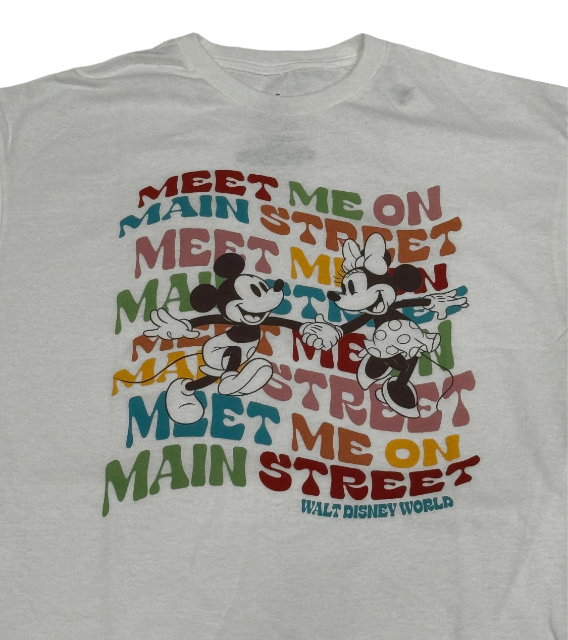 Disney Parks “Meet me on Main Street” Minnie & Mickey Shirt Large