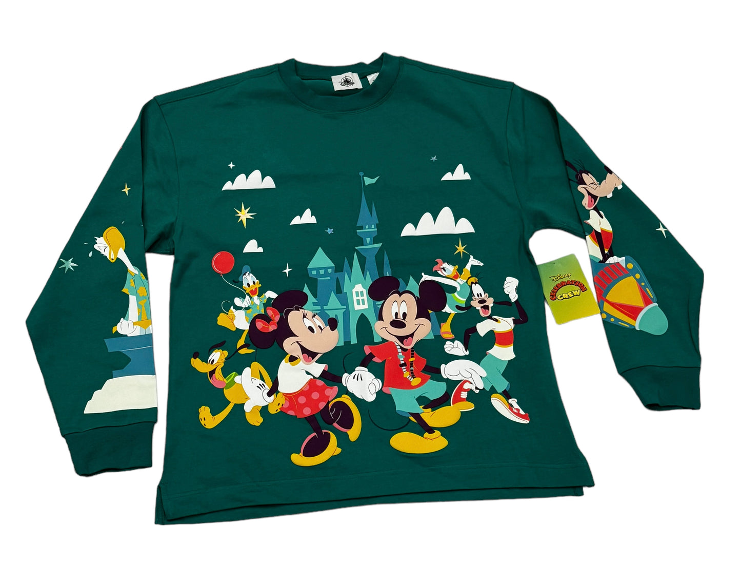 Walt Disney Word Collection Crew Mickey & Friends Shirt-Teal Small
