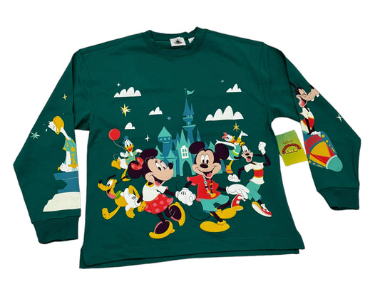 Walt Disney Word Collection Crew Mickey & Friends Shirt-Teal Small