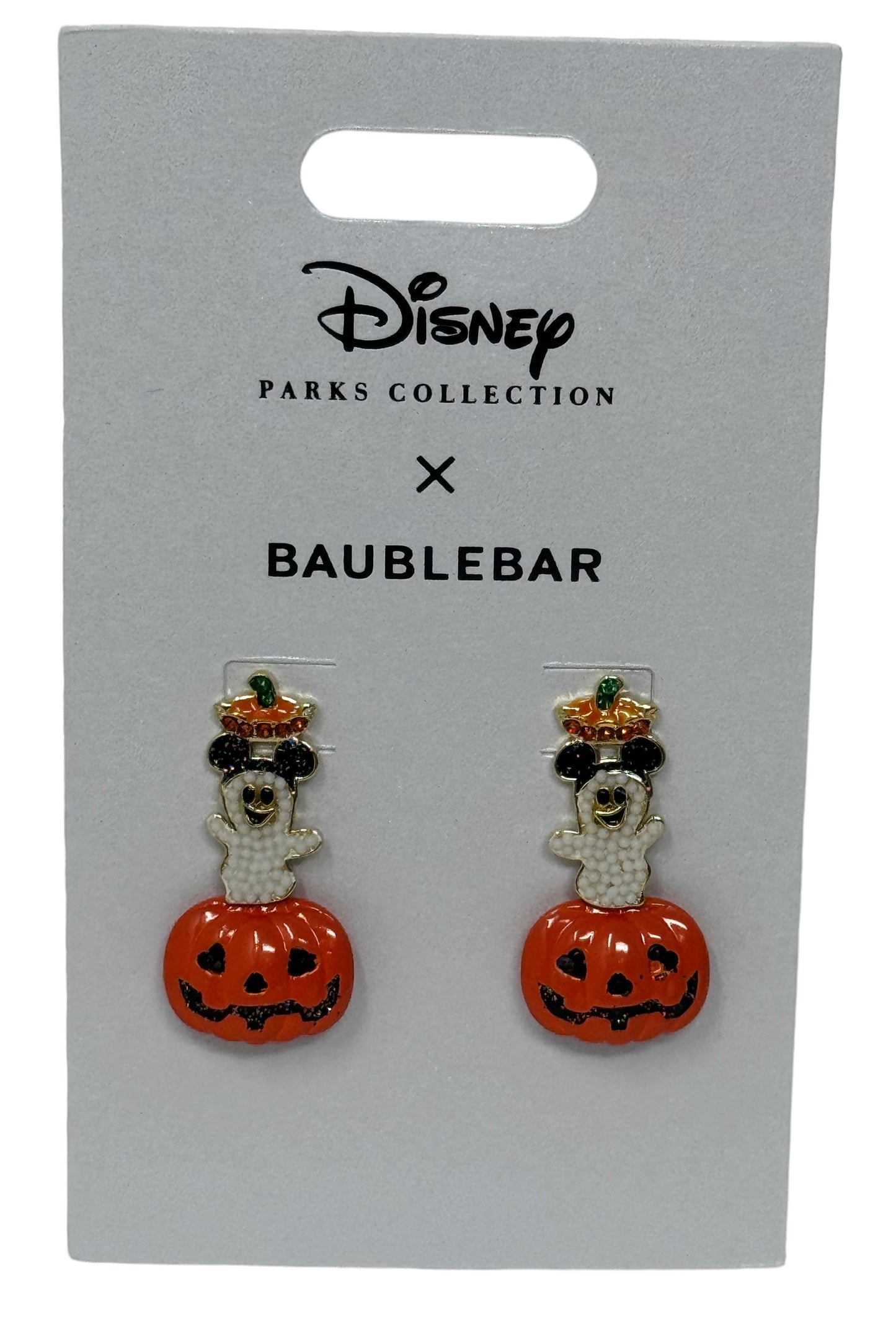 Disney Mickey Ghost Pumpkin Baublebar Earrings Halloween