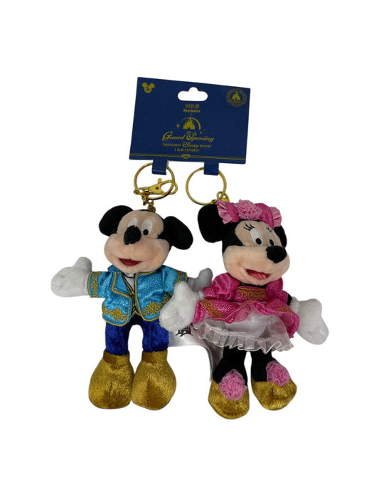 Disney Shanghai Mickey and Minnie Plush Keychain Clip