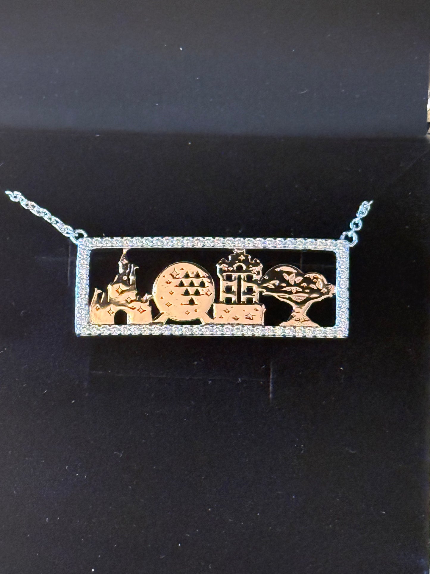 Walt Disney World Four 4 Parks Icon Necklace by Rebecca Hook