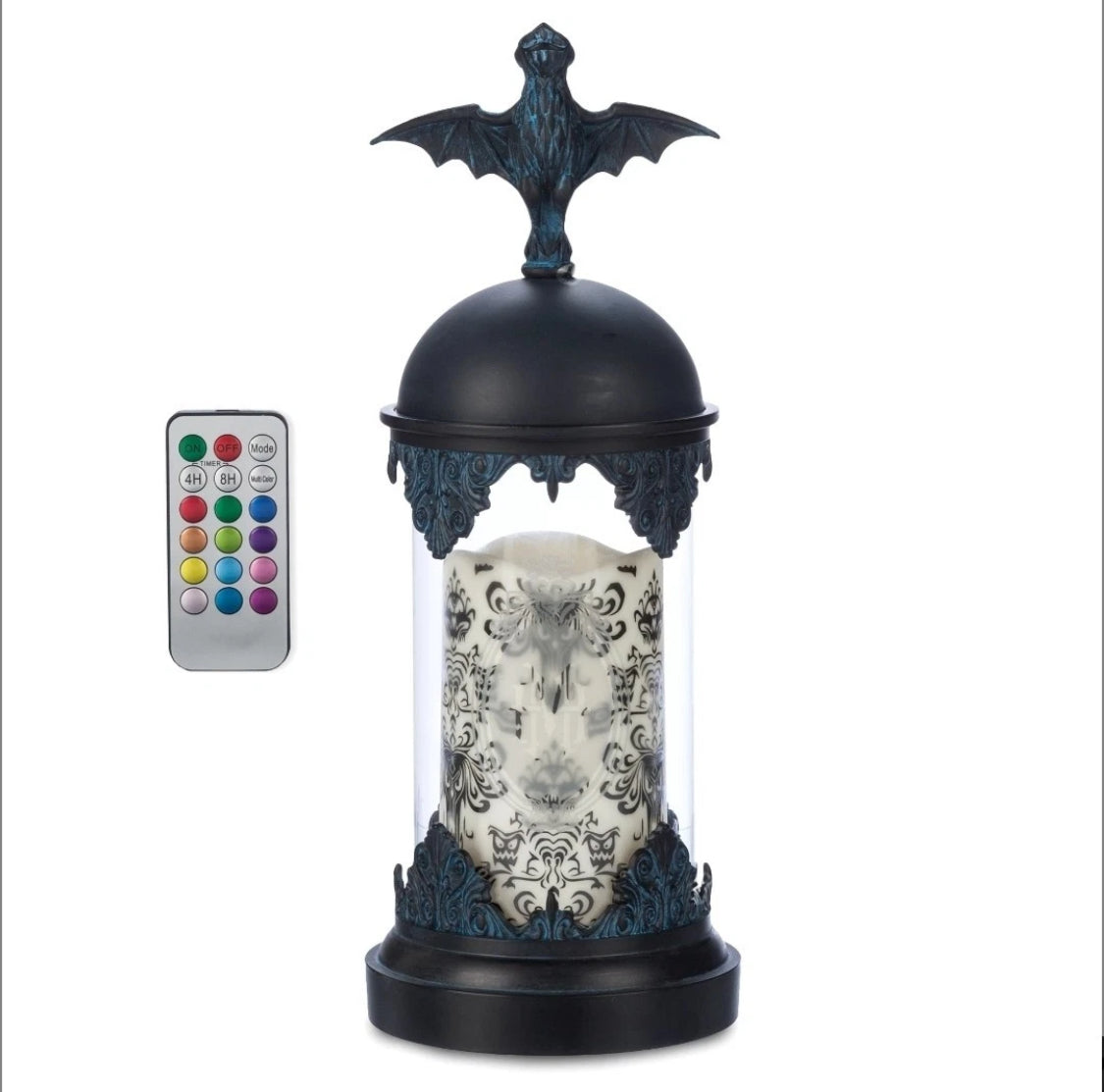 Disney Haunted Mansion Light-Up Hurricane Candle Set Color Changing
