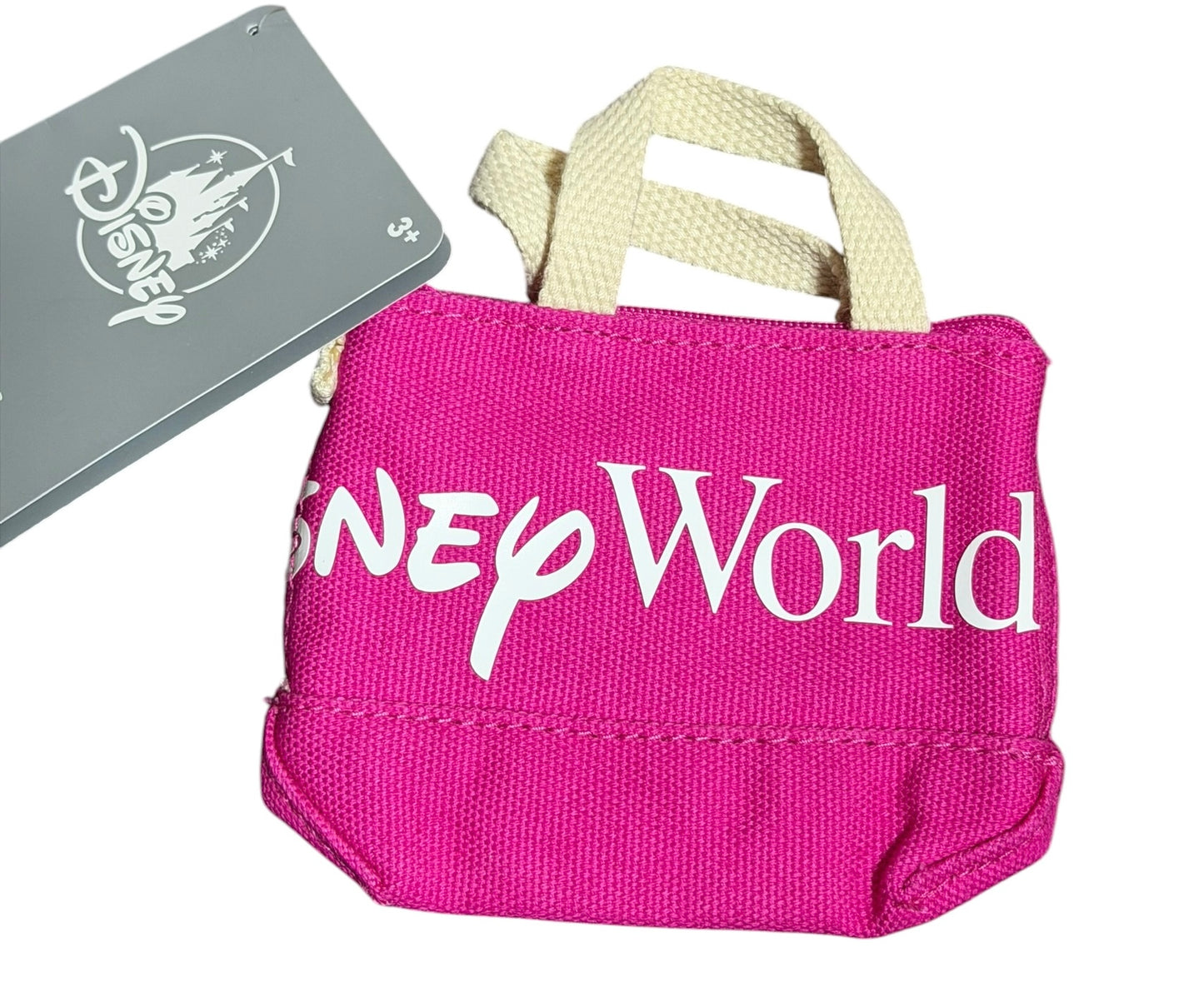 Walt Disney World Color Block Mini Tote Bag Charm Clip-Pink