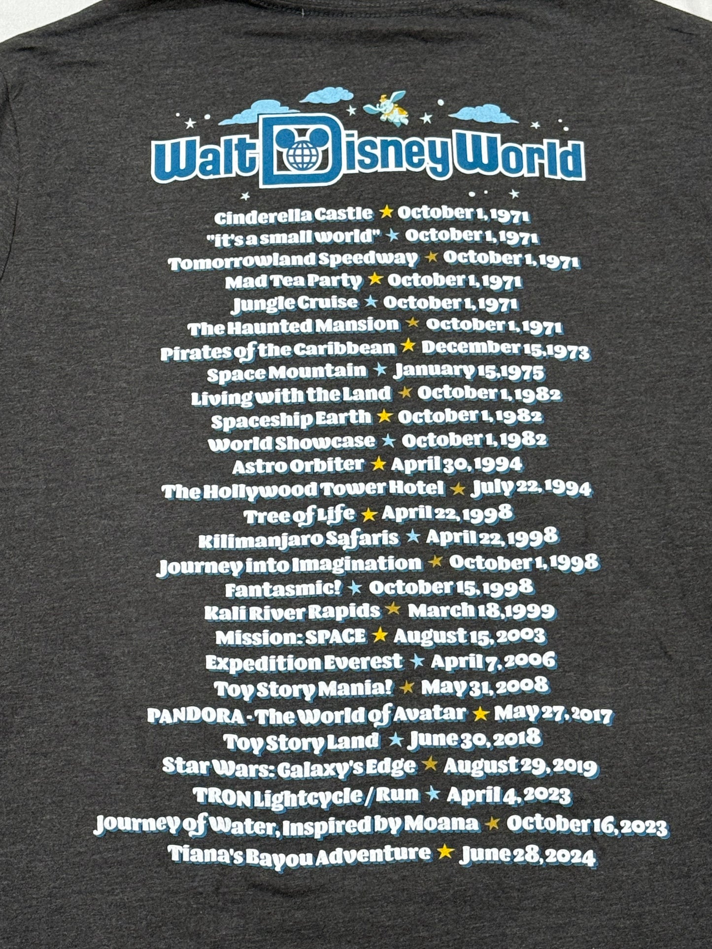 Walt Disney World Icons Opening Days Dates Shirt-Grey