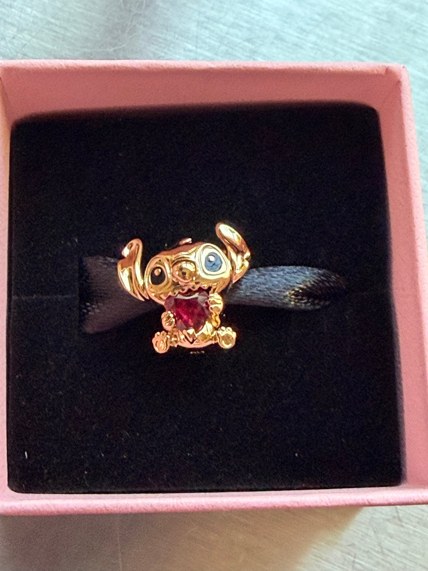Disney Lilo & Stitch Heart Charm Pandora Gold