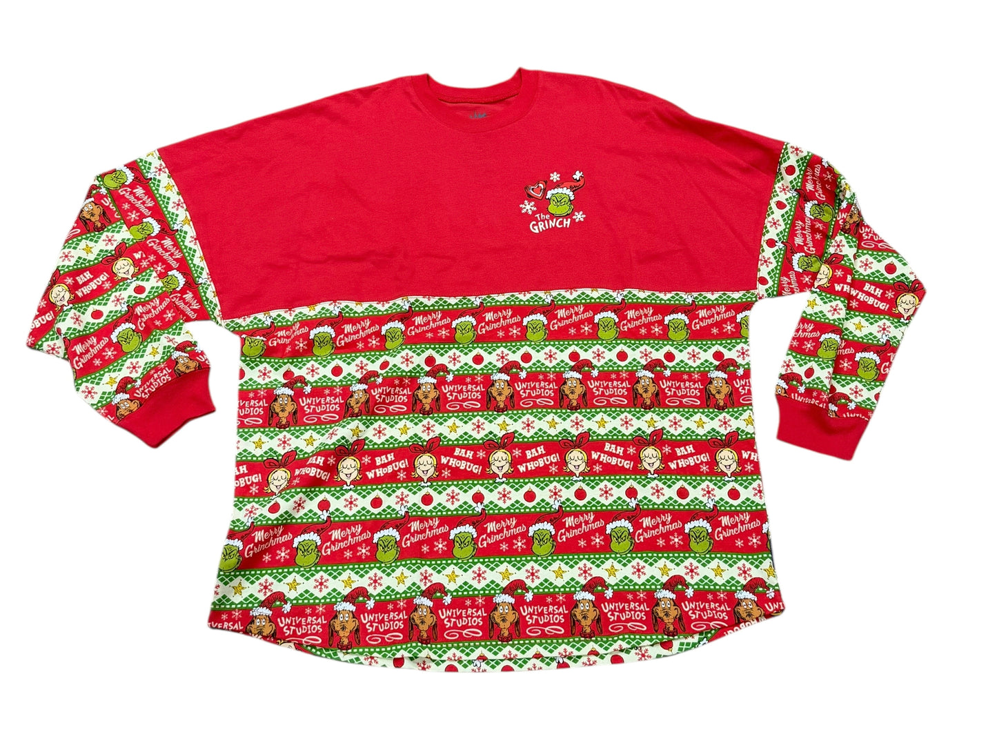 Universal Studios Merry Grinchmas Spirit Jersey-Ugly Sweater Grinch