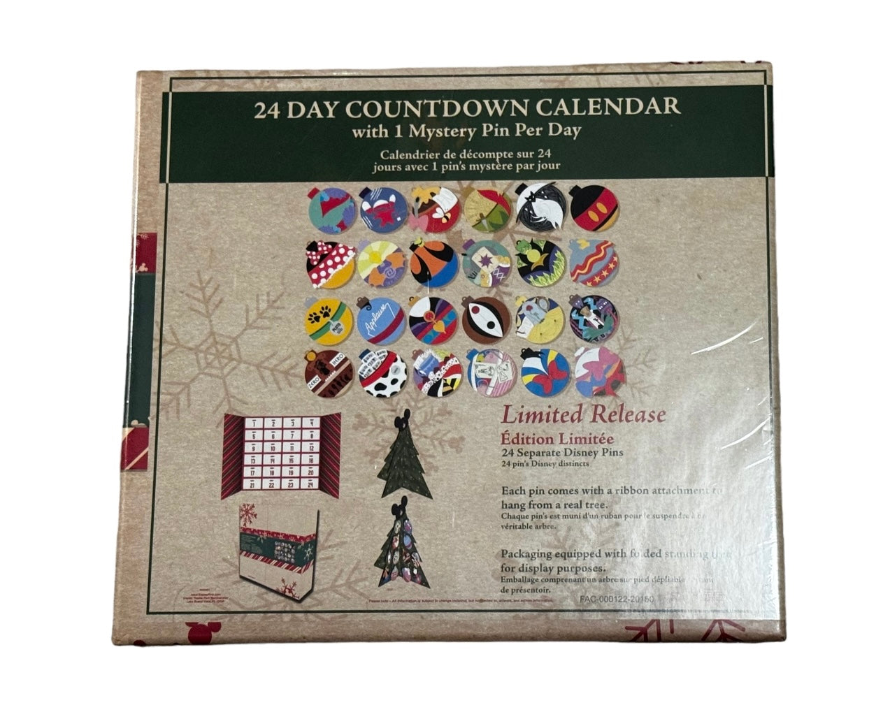 Disney Christmas Ornament Countdown Calendar 24 Pins