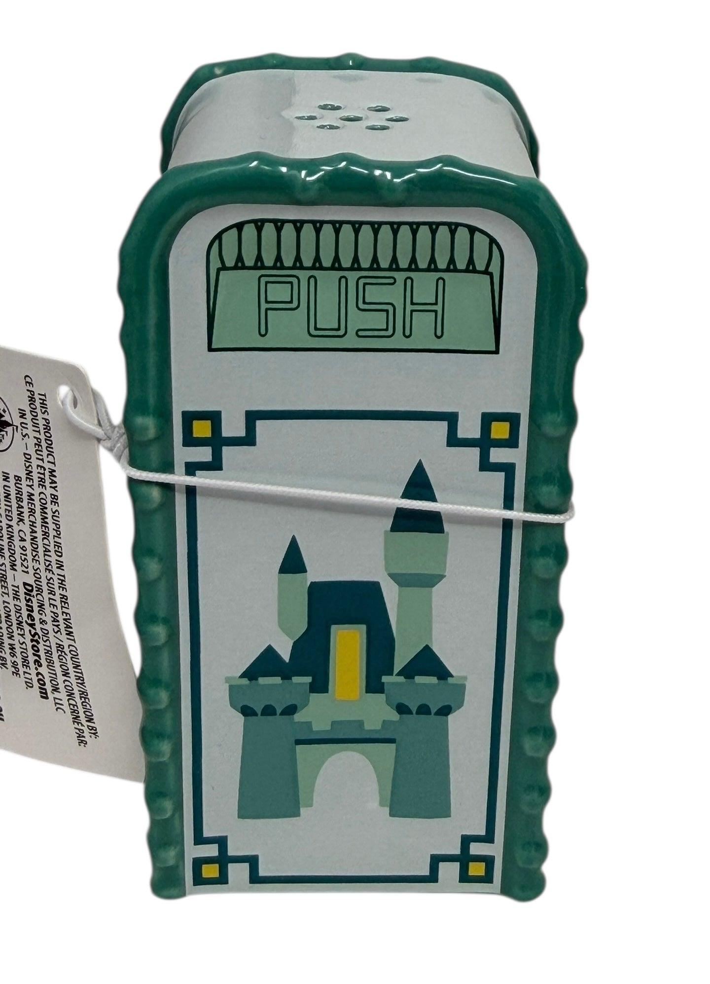 Disney Parks Trashcan Shaker Mickey Castle-Teal Blue Green