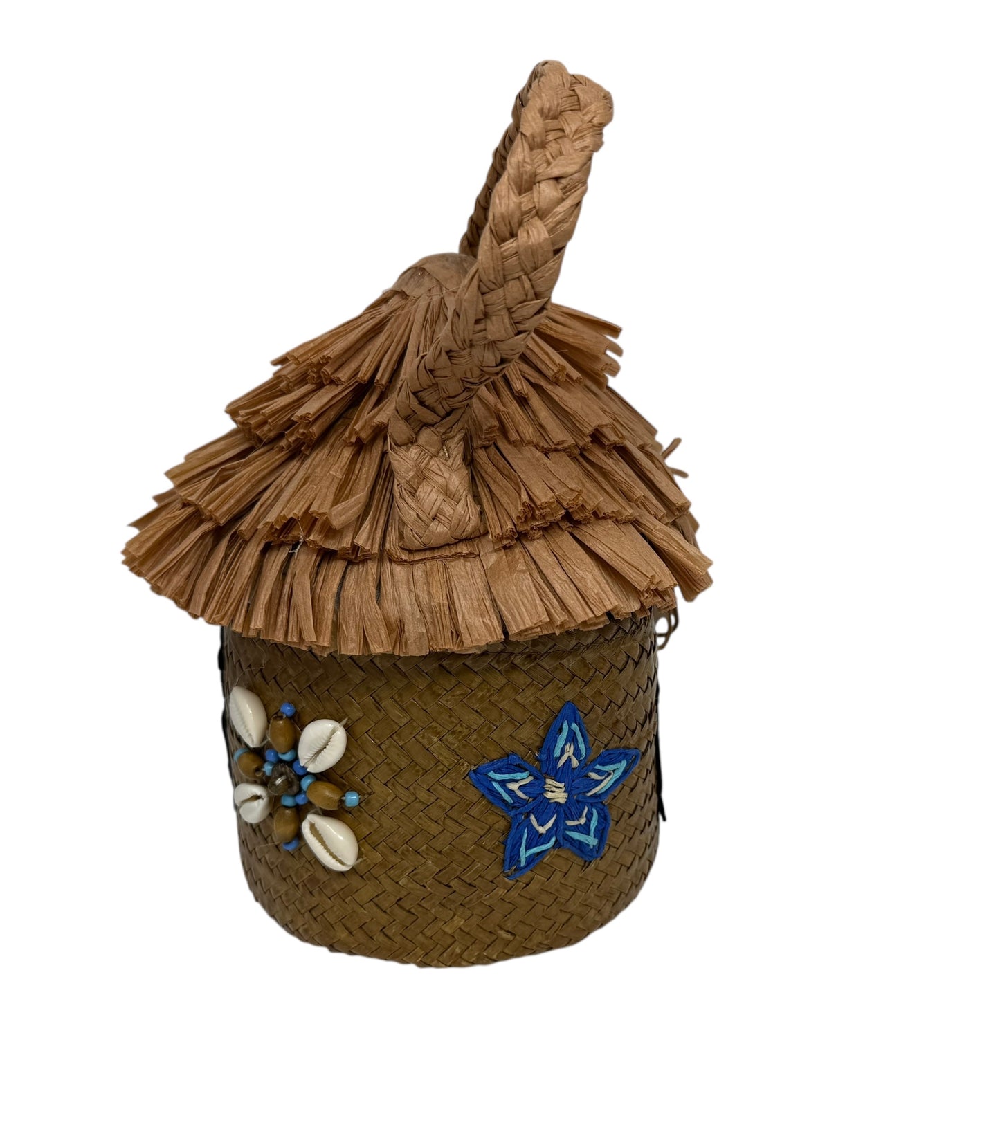 Disney Polynesian Village Trader Sam’s Tiki Straw Hut Purse-Blue
