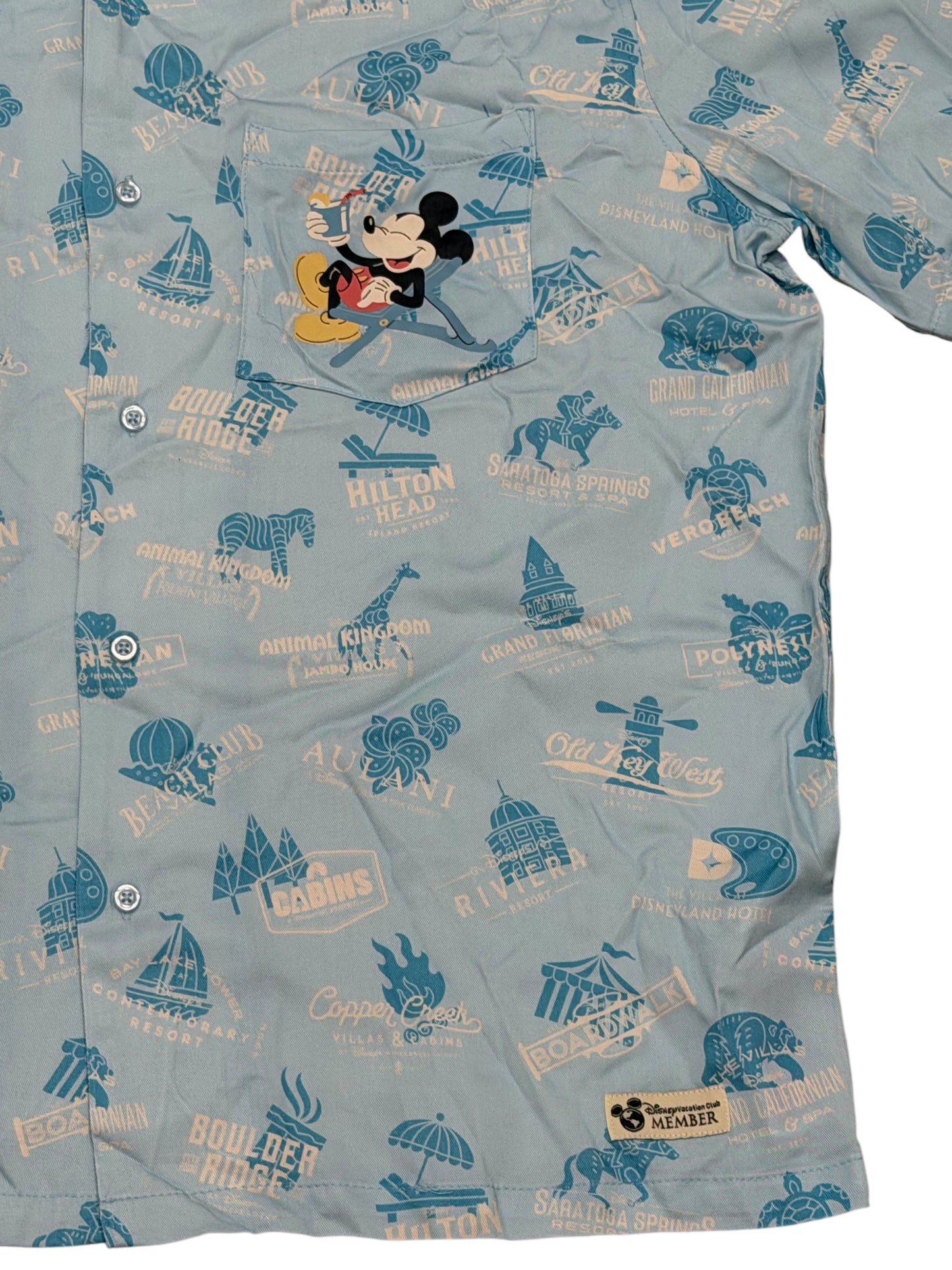 Disney Vacation Club Member Mickey Woven Button Shirt DVC