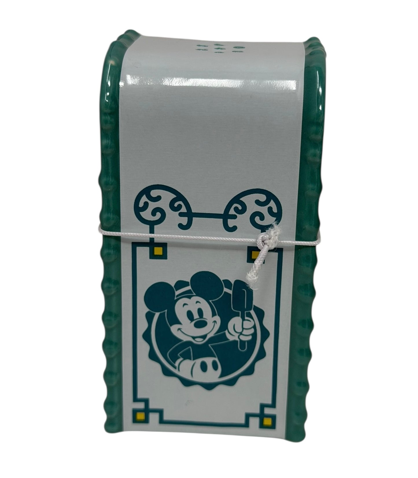 Disney Parks Trashcan Shaker Mickey Castle-Teal Blue Green