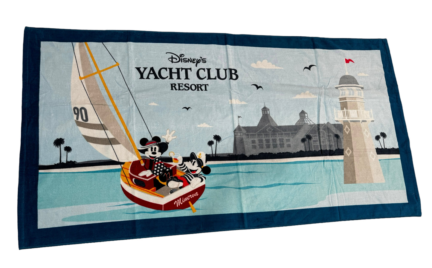 Disney Yacht Club Resort Minnie & Mickey Sailboat Beach Towel-2024