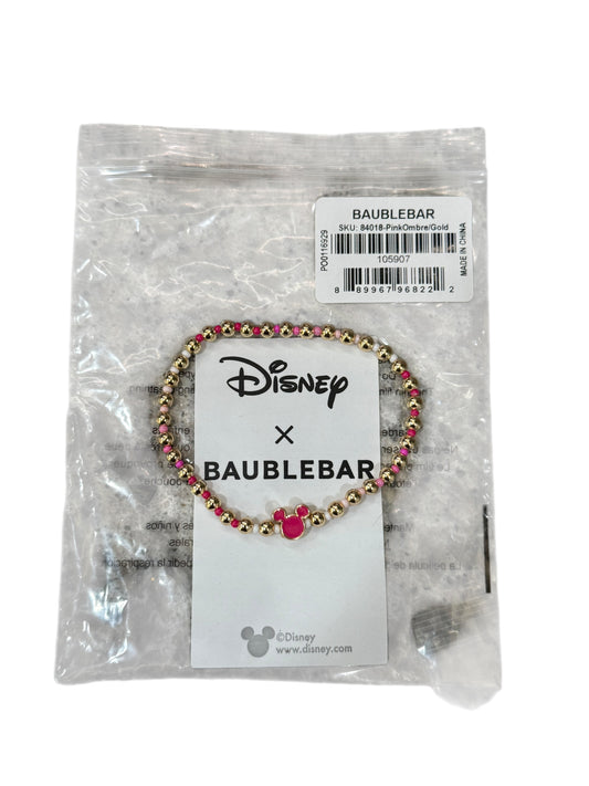 Disney x Baublebar Mickey Pink Ombré/Gold Stretch Bracelet