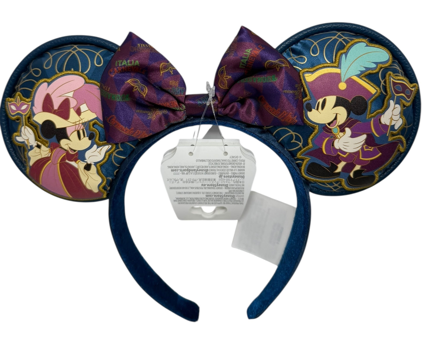 Disney Epcot Italy Carnival Ears Headband-Italia Mickey Minnie