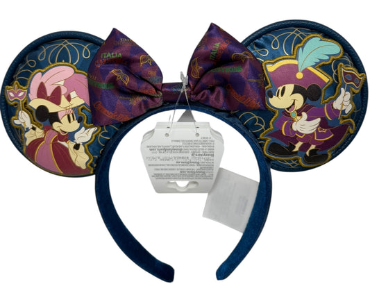 Disney Epcot Italy Carnival Ears Headband-Italia Mickey Minnie