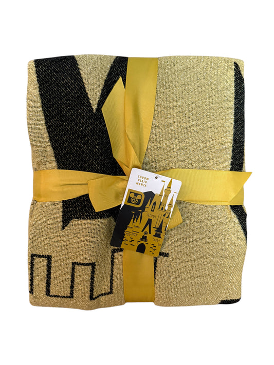 Walt Disney World Cinderella Castle Throw Blanket-Black Gold