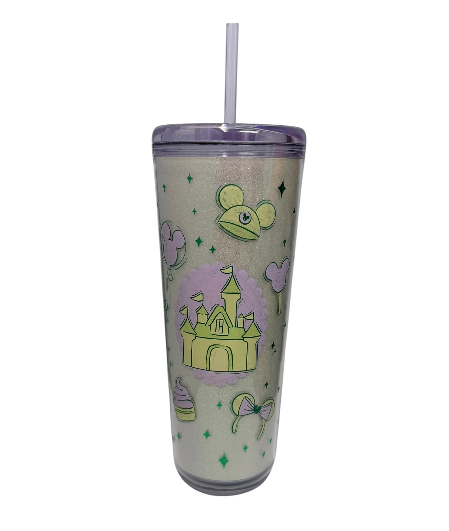 Disney Parks Castle Starbucks Tumbler with Star-Lavender Lilac