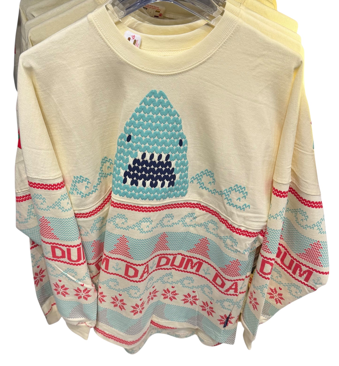 Universal Studios JAWS Spirit Jersey Christmas Ugly Sweater Dum Da