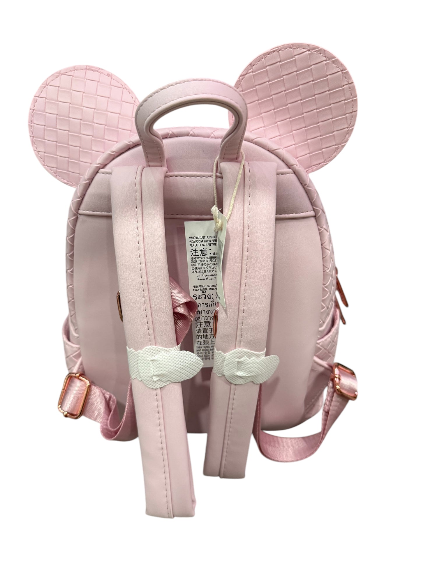 Disney Parks Mickey Pink Woven Loungefly Backpack