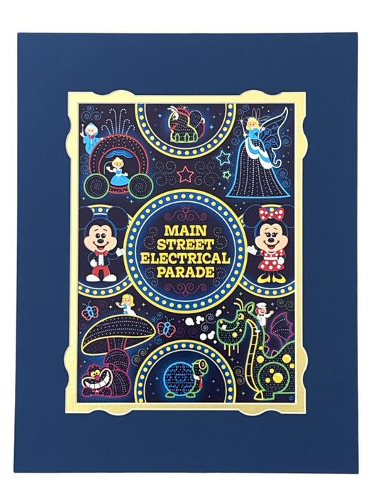 Disney Matted Print Main Street Electrical Parade by Dave Perillo-A Dazzling Musical Procession!